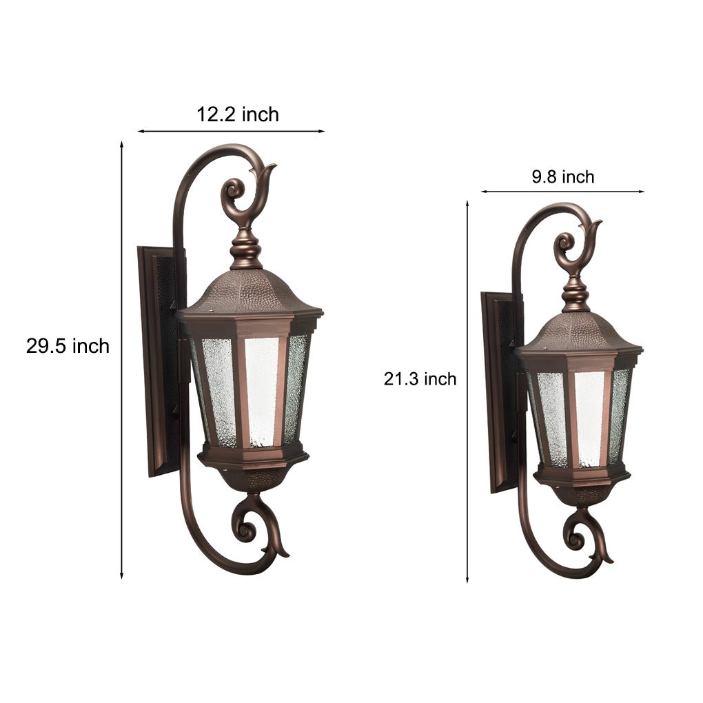 THORNBURY VINTAGE ALUMINUM OUTDOOR SCONCE WITH GLASS SHADE