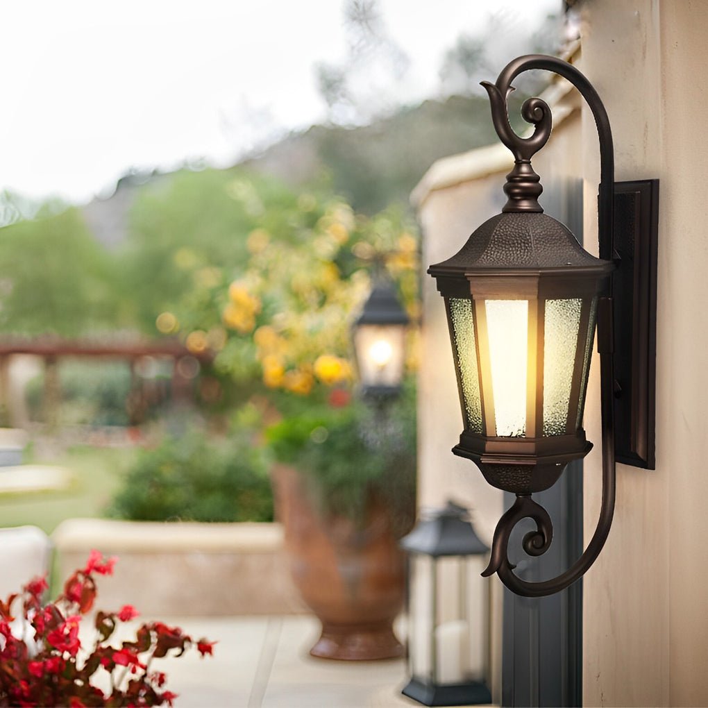 THORNBURY VINTAGE ALUMINUM OUTDOOR SCONCE WITH GLASS SHADE