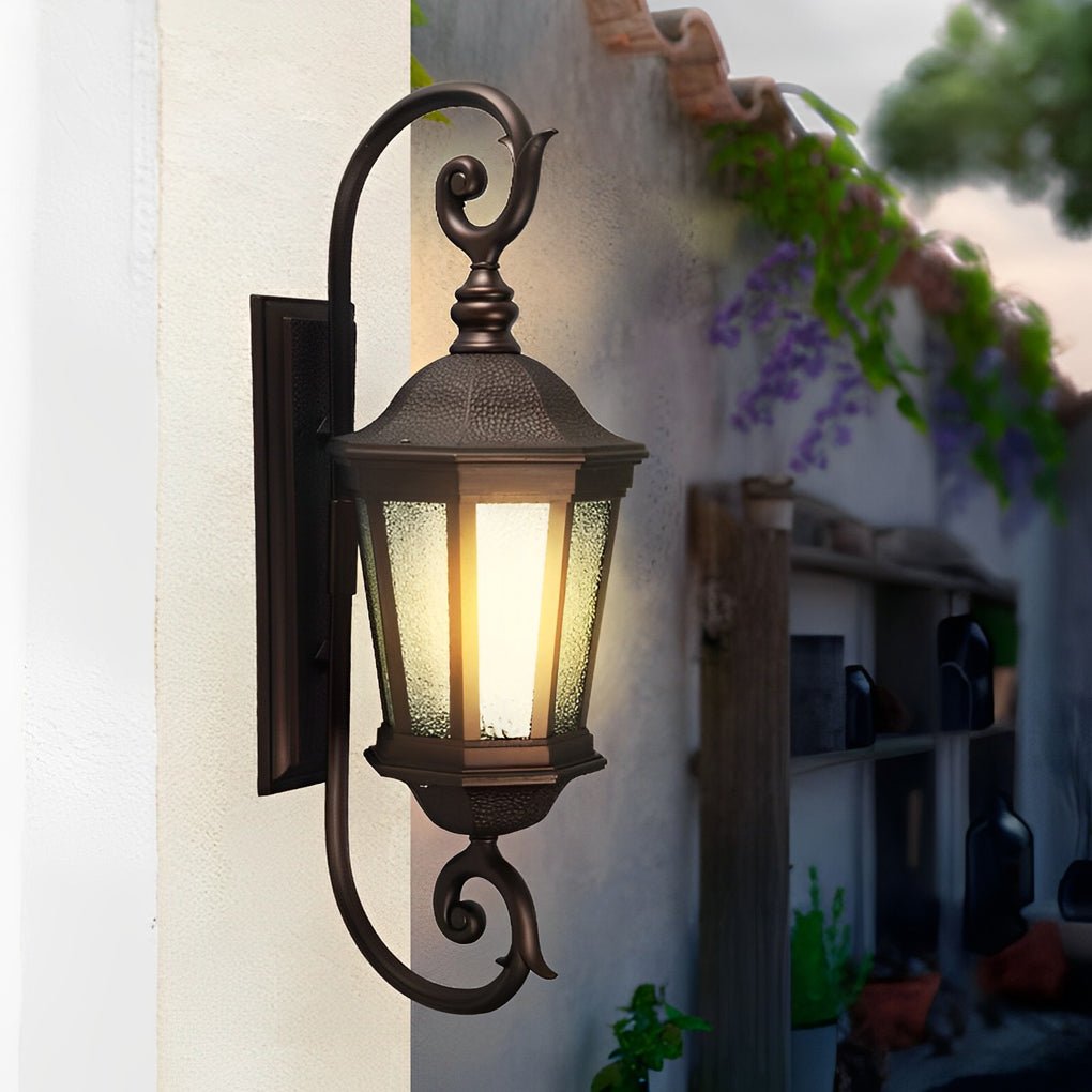 THORNBURY VINTAGE ALUMINUM OUTDOOR SCONCE WITH GLASS SHADE