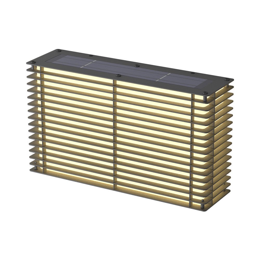 FENWICK SOLAR-POWERED RECTANGULAR WALL LANTERNS IN STAINLESS STEEL
