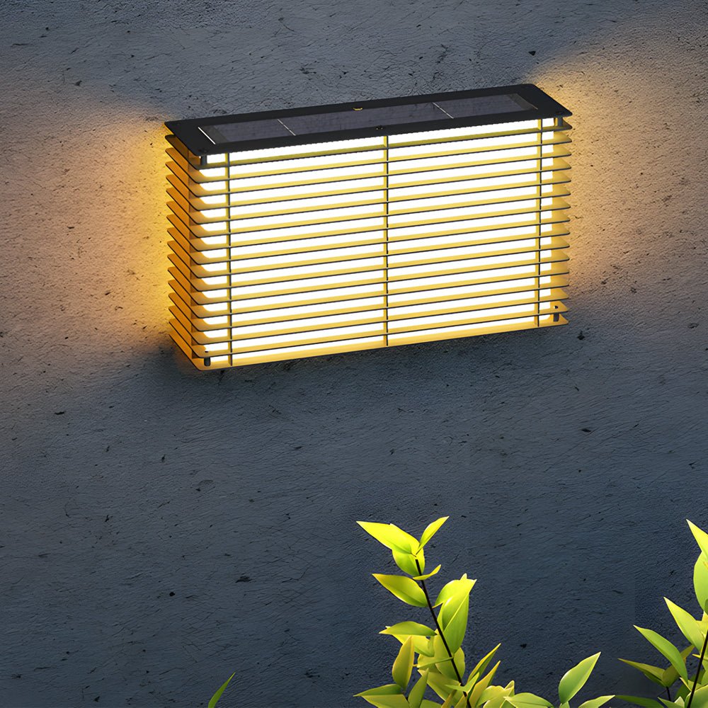 FENWICK SOLAR-POWERED RECTANGULAR WALL LANTERNS IN STAINLESS STEEL