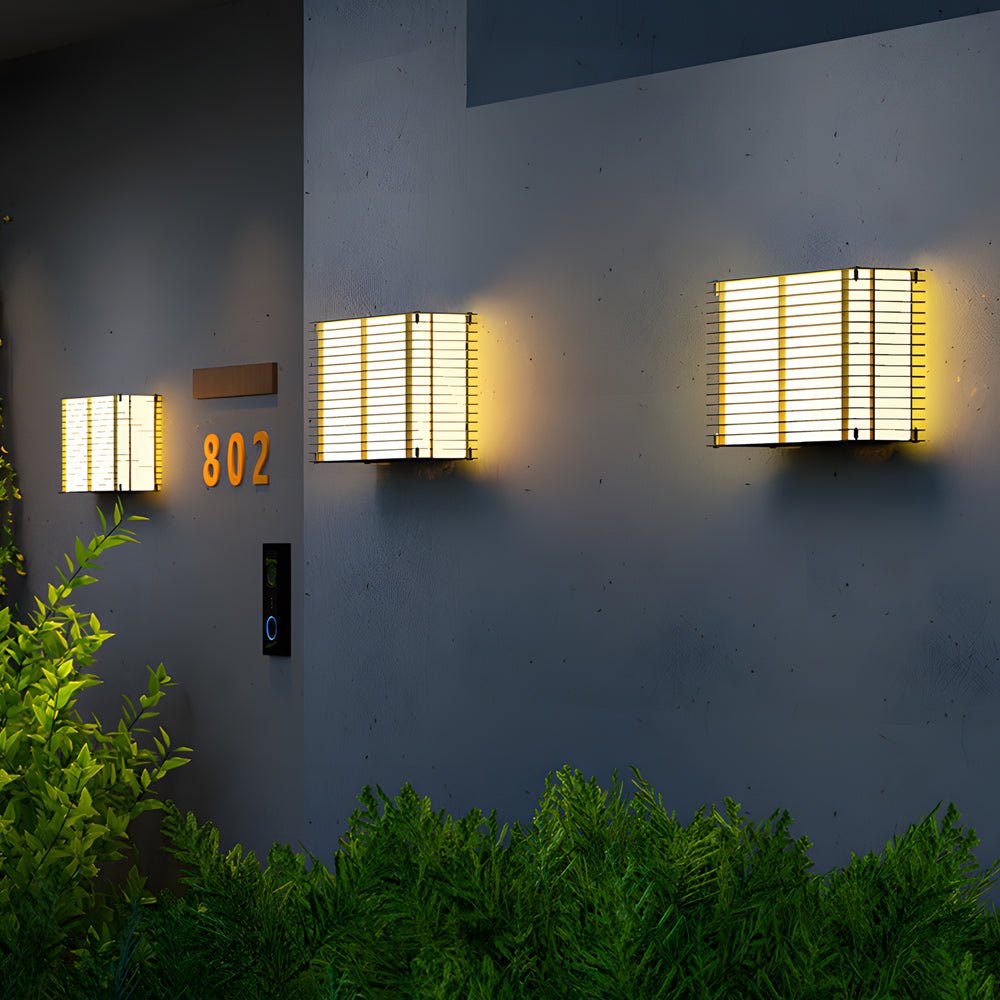 FENWICK SOLAR-POWERED RECTANGULAR WALL LANTERNS IN STAINLESS STEEL