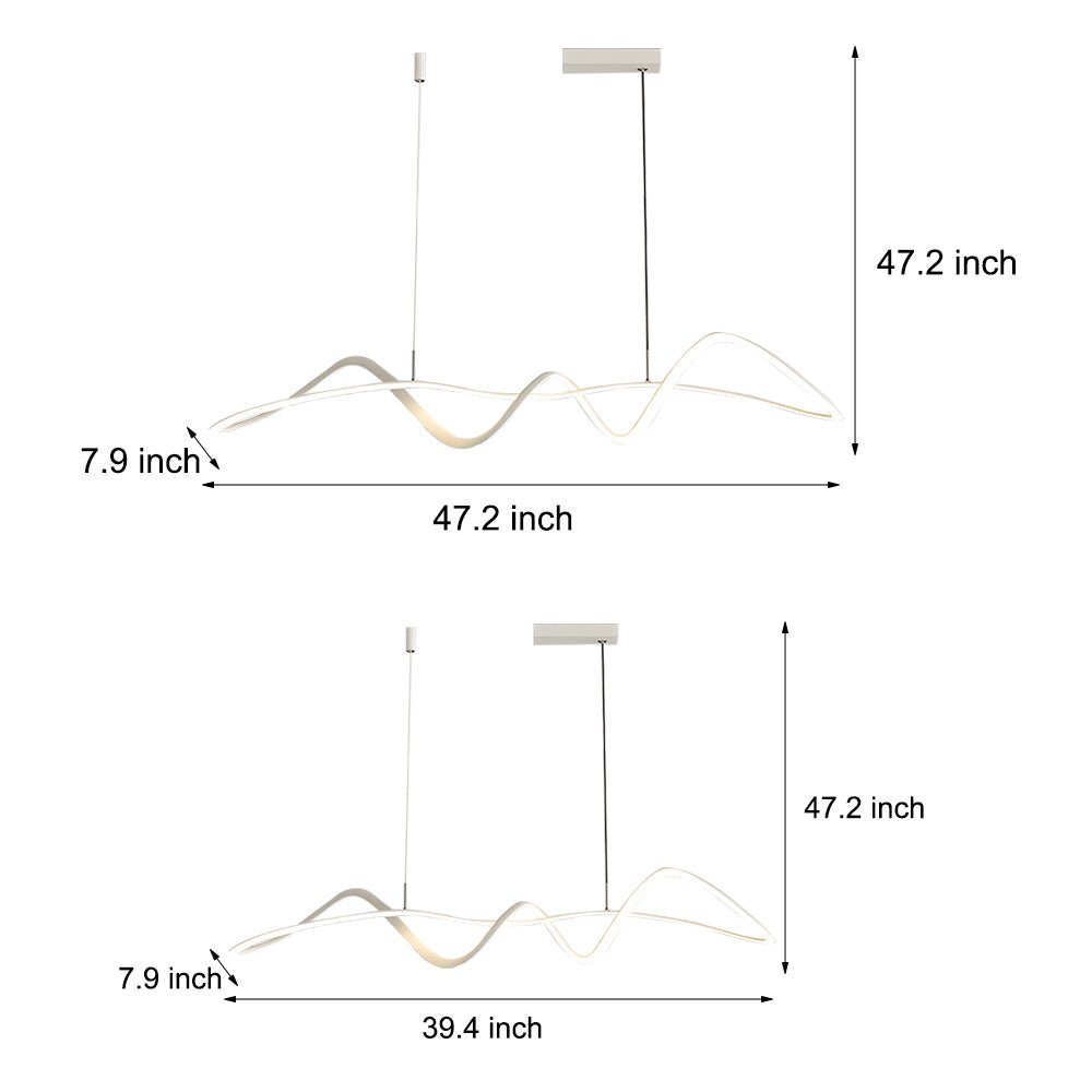 WINTHROP WAVING LED CHANDELIER WITH REMOTE DIMMER FOR DINING SPACES
