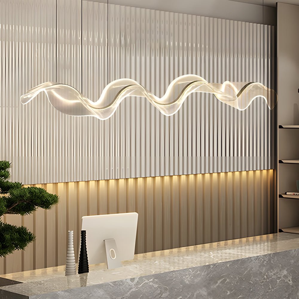 CRESCENT LUMINA ACRYLIC RIBBON CHANDELIER WITH LED ILLUMINATION"
2. "GRENADIER MODERN STREAMER LIGHTING WITH LED STRIP ACCENTS"
3. "KENSINGTON WAVE ACRYLIC HANGING LIGHT WITH INTEGRATED LED STRIPS"
4. "WINSLOW ACRYLIC RIBBON CHANDELIER WITH DYNAMIC LED LI