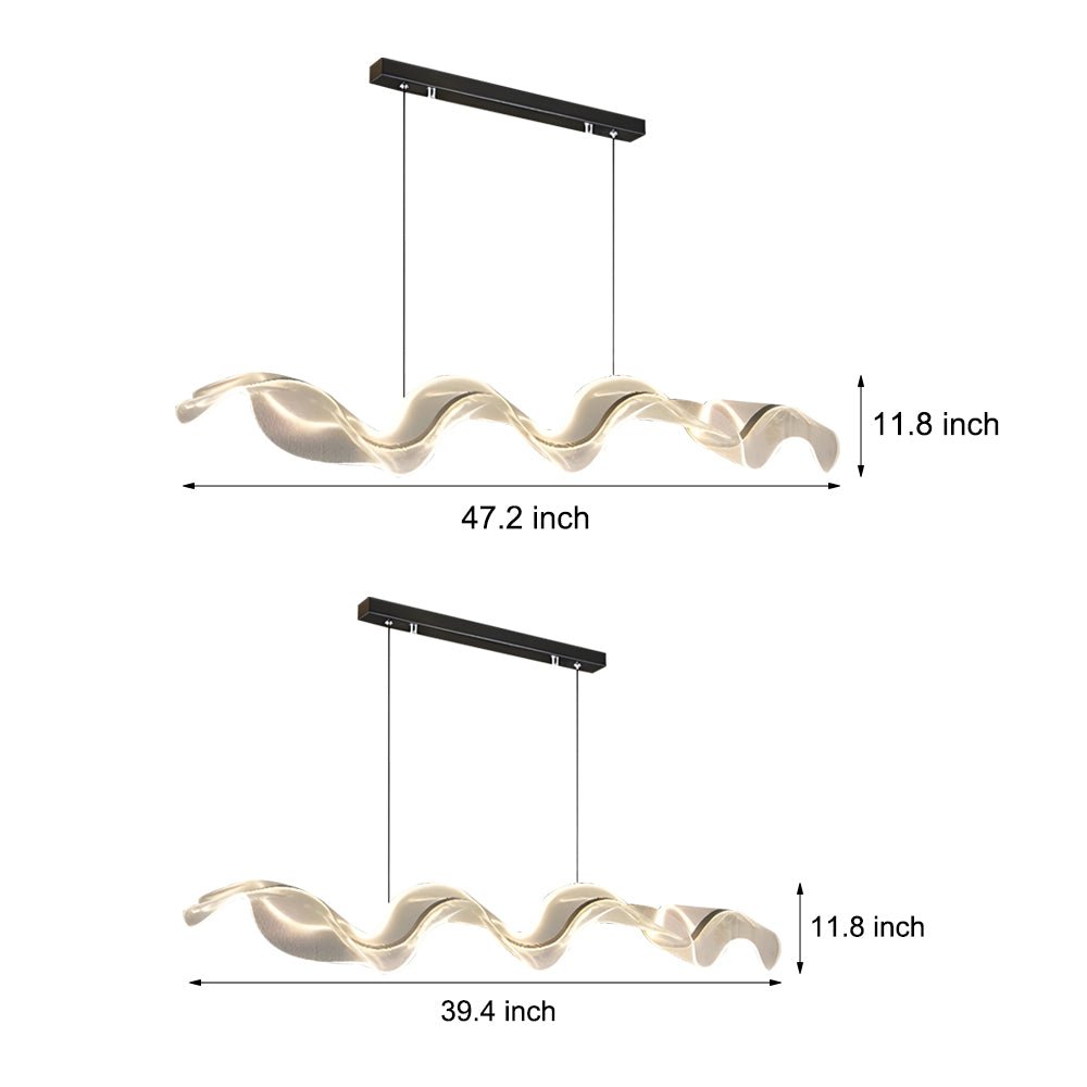 CRESCENT LUMINA ACRYLIC RIBBON CHANDELIER WITH LED ILLUMINATION"
2. "GRENADIER MODERN STREAMER LIGHTING WITH LED STRIP ACCENTS"
3. "KENSINGTON WAVE ACRYLIC HANGING LIGHT WITH INTEGRATED LED STRIPS"
4. "WINSLOW ACRYLIC RIBBON CHANDELIER WITH DYNAMIC LED LI