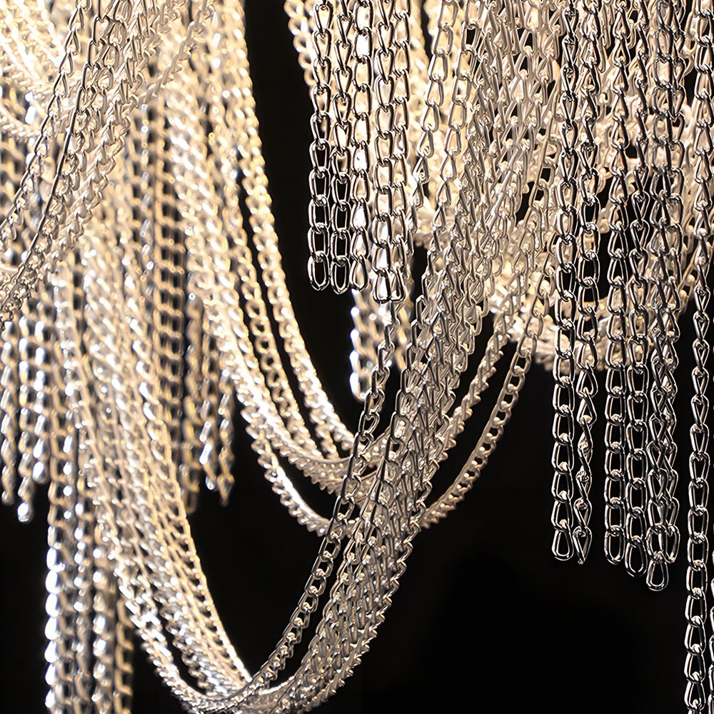 FENWICK ALUMINUM TASSEL 3-TIER DIMMING CHANDELIER