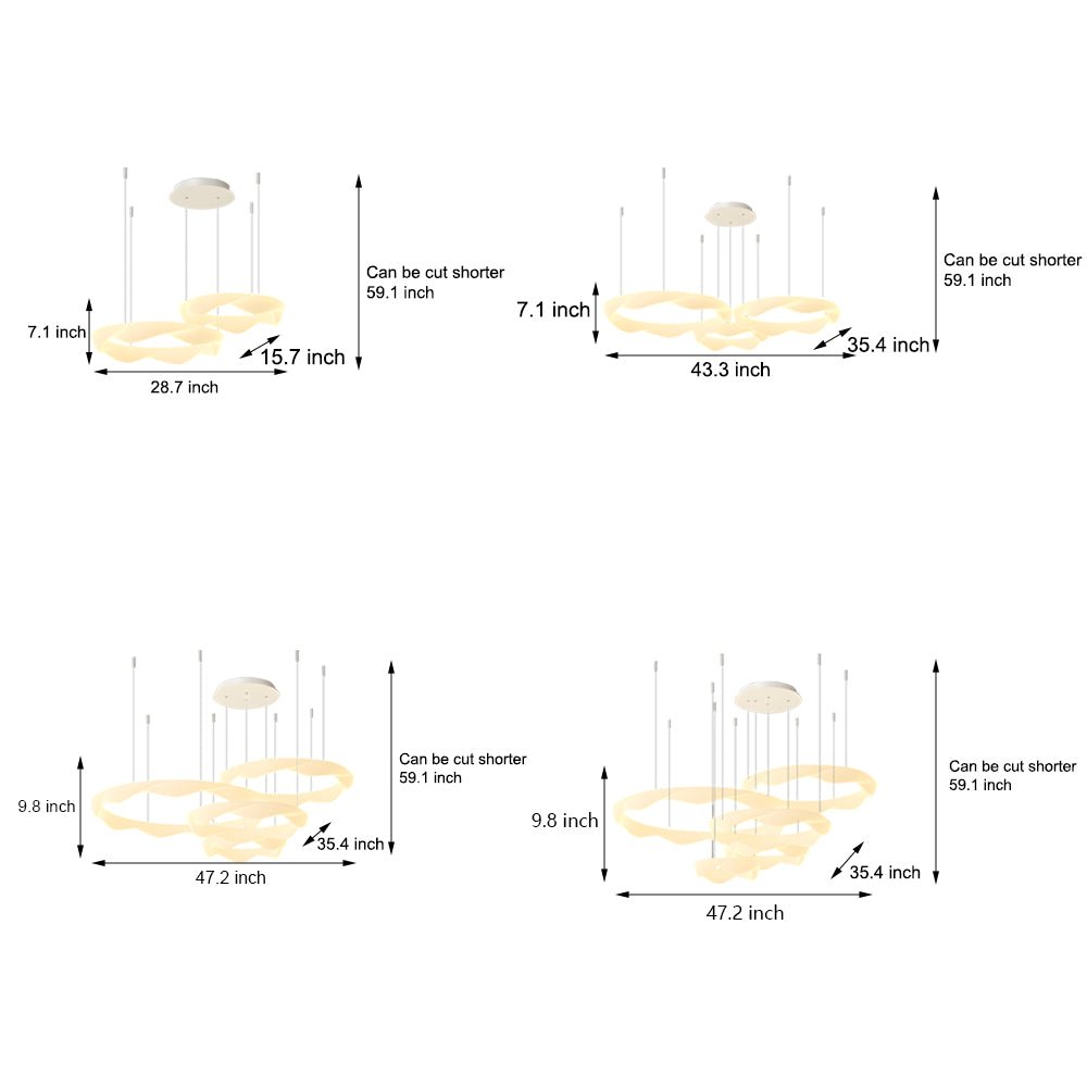 FENWICK WAVE CIRCLE LED CHANDELIER WITH THREE-TIER DIMMING