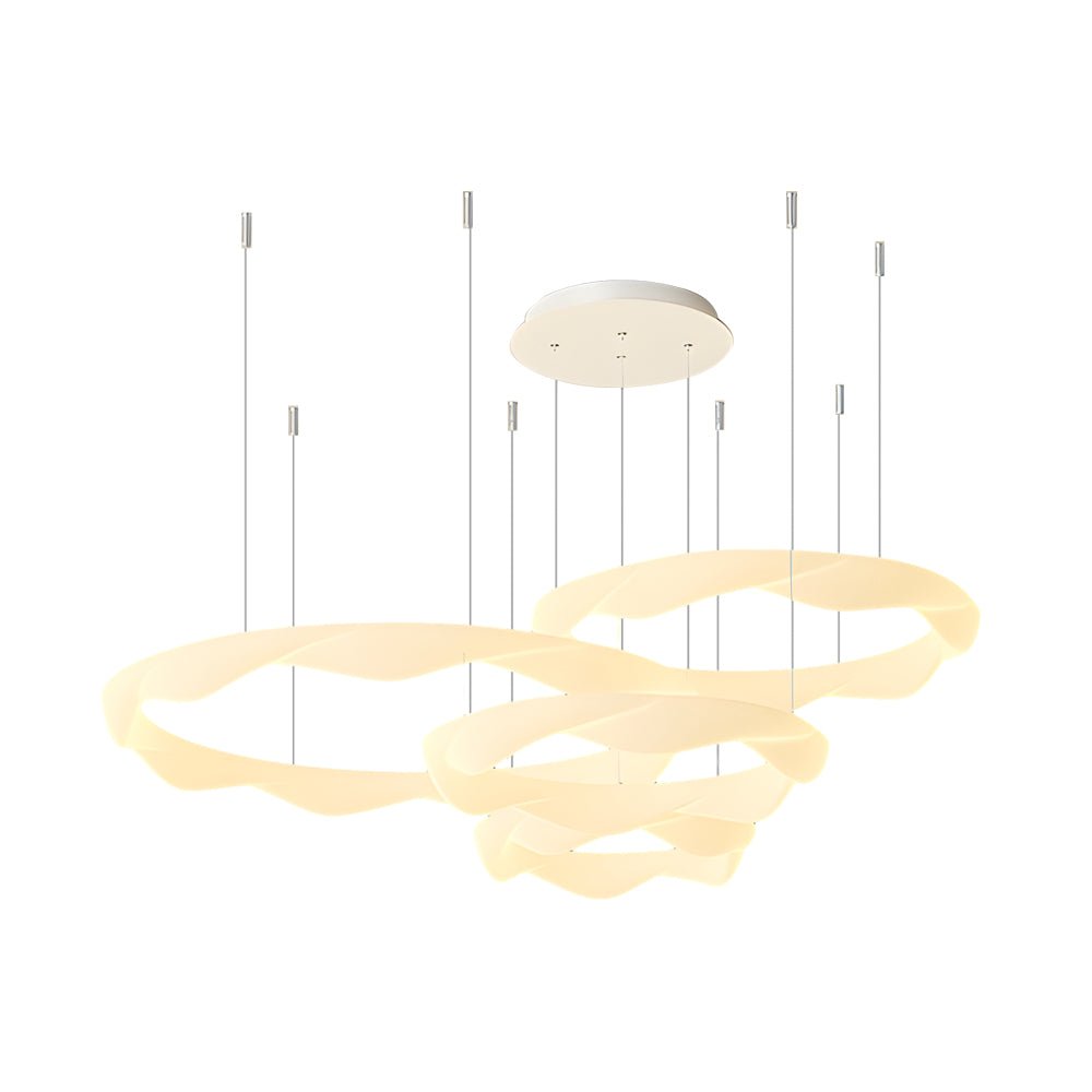 FENWICK WAVE CIRCLE LED CHANDELIER WITH THREE-TIER DIMMING
