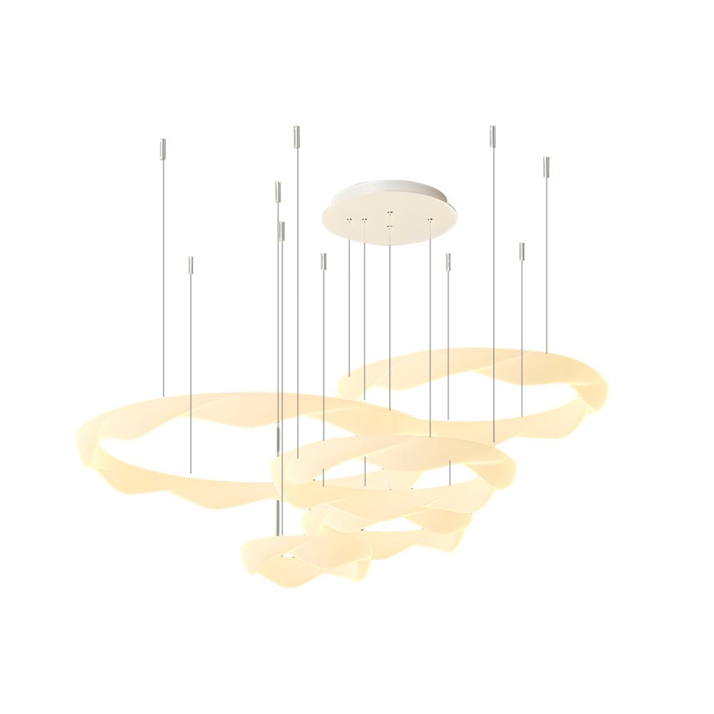 FENWICK WAVE CIRCLE LED CHANDELIER WITH THREE-TIER DIMMING
