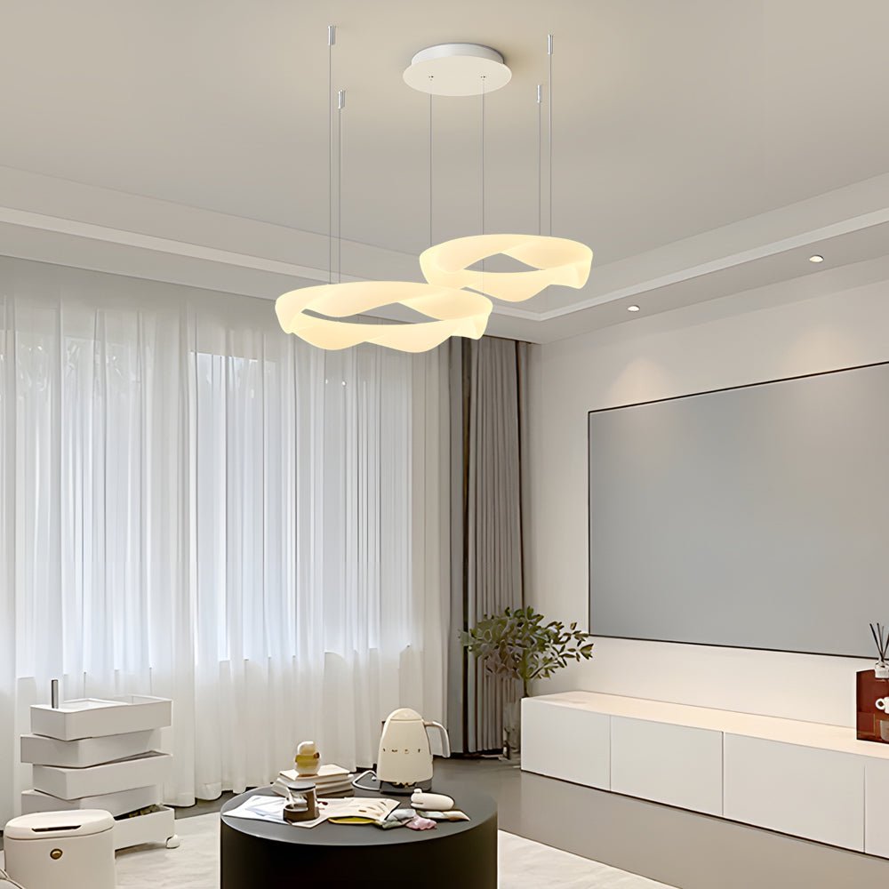 FENWICK WAVE CIRCLE LED CHANDELIER WITH THREE-TIER DIMMING