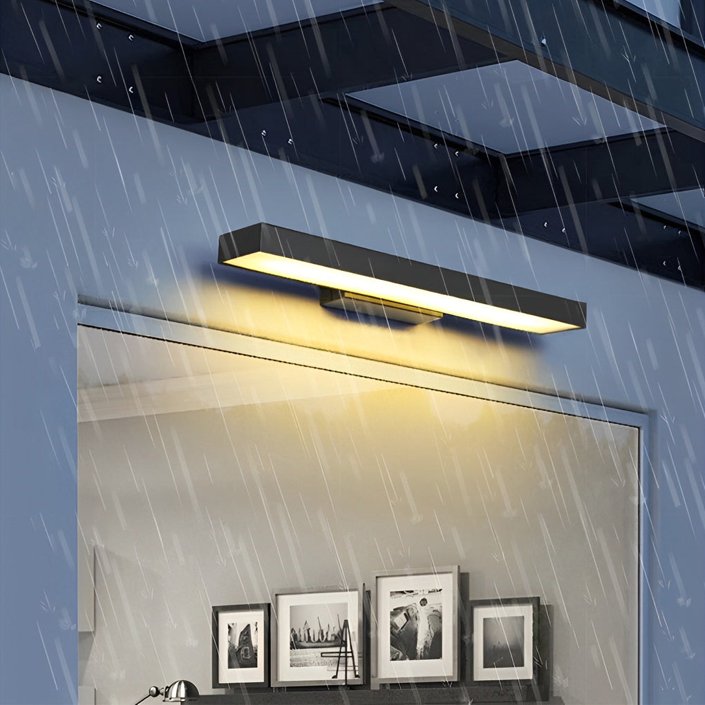 RAVENHALL BLACK RECTANGULAR OUTDOOR LED WALL SCONCE