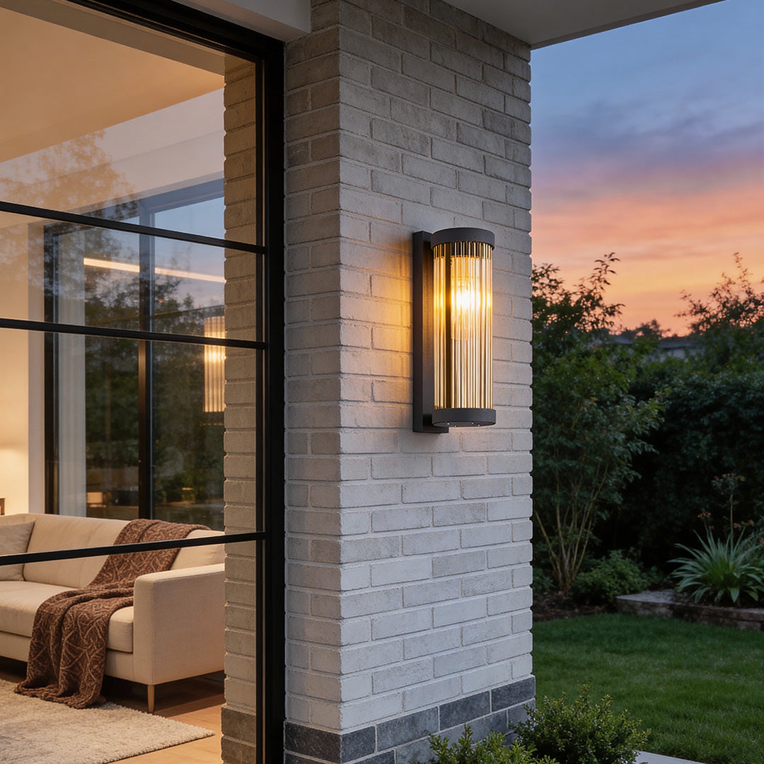 BRIDGEMAN MODERN BLACK OUTDOOR SCONCE LIGHTING
