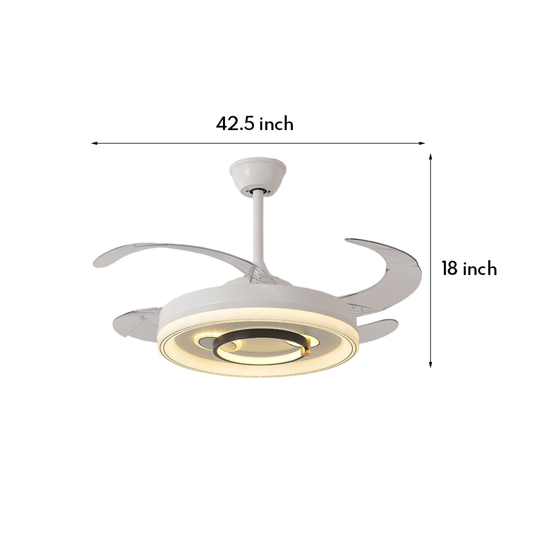 WINTHORPE WHISPERING BREEZE TRANSLUCENT BLADE LIGHTED CEILING FAN