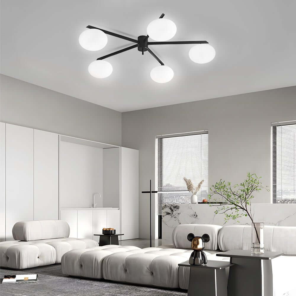 WINDSOR BUBBLE GLASS SEMI-FLUSH CEILING LANTERN
