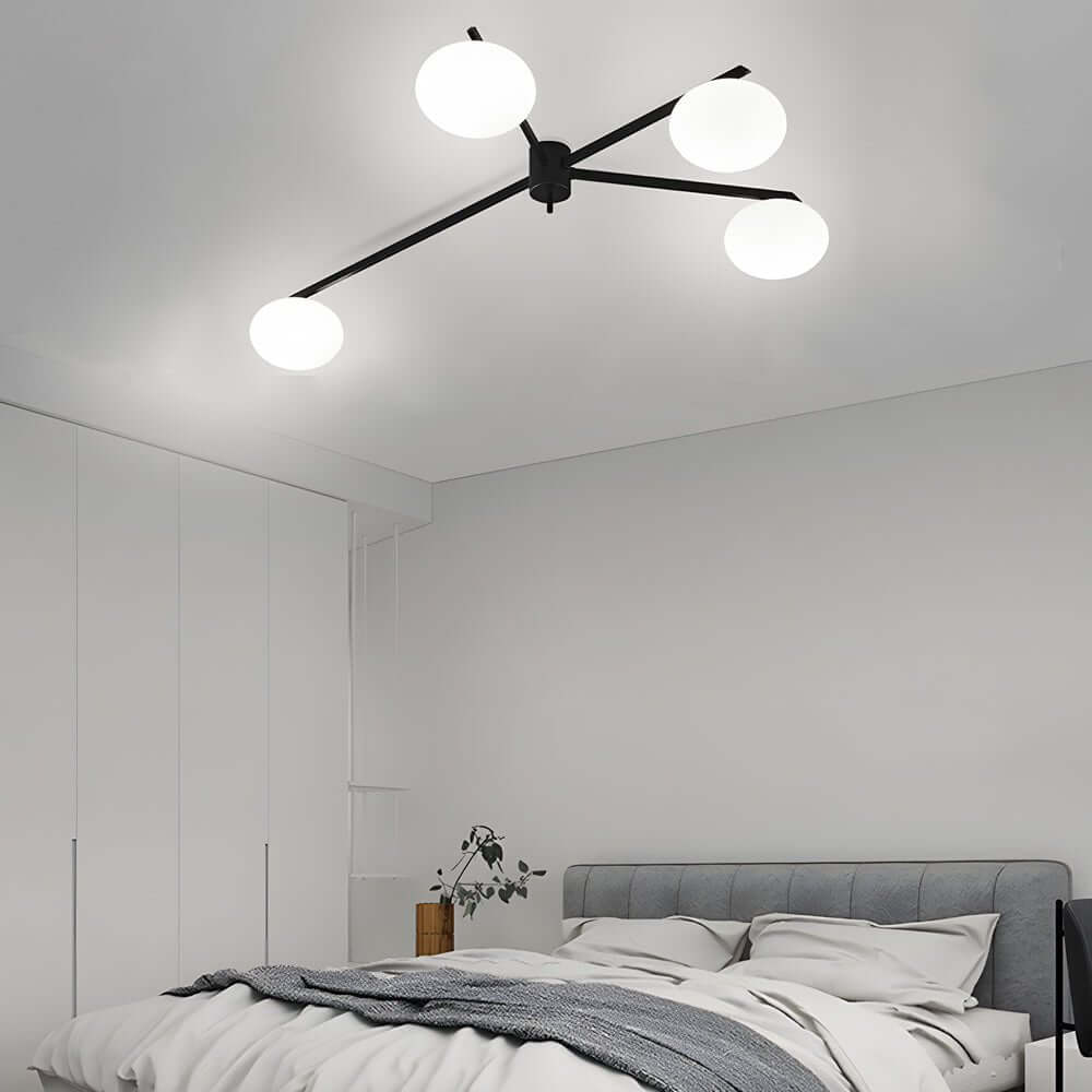 WINDSOR BUBBLE GLASS SEMI-FLUSH CEILING LANTERN