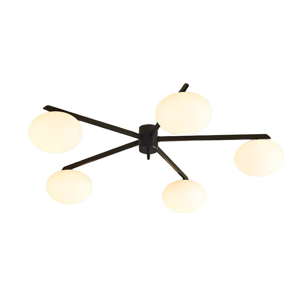 WINDSOR BUBBLE GLASS SEMI-FLUSH CEILING LANTERN