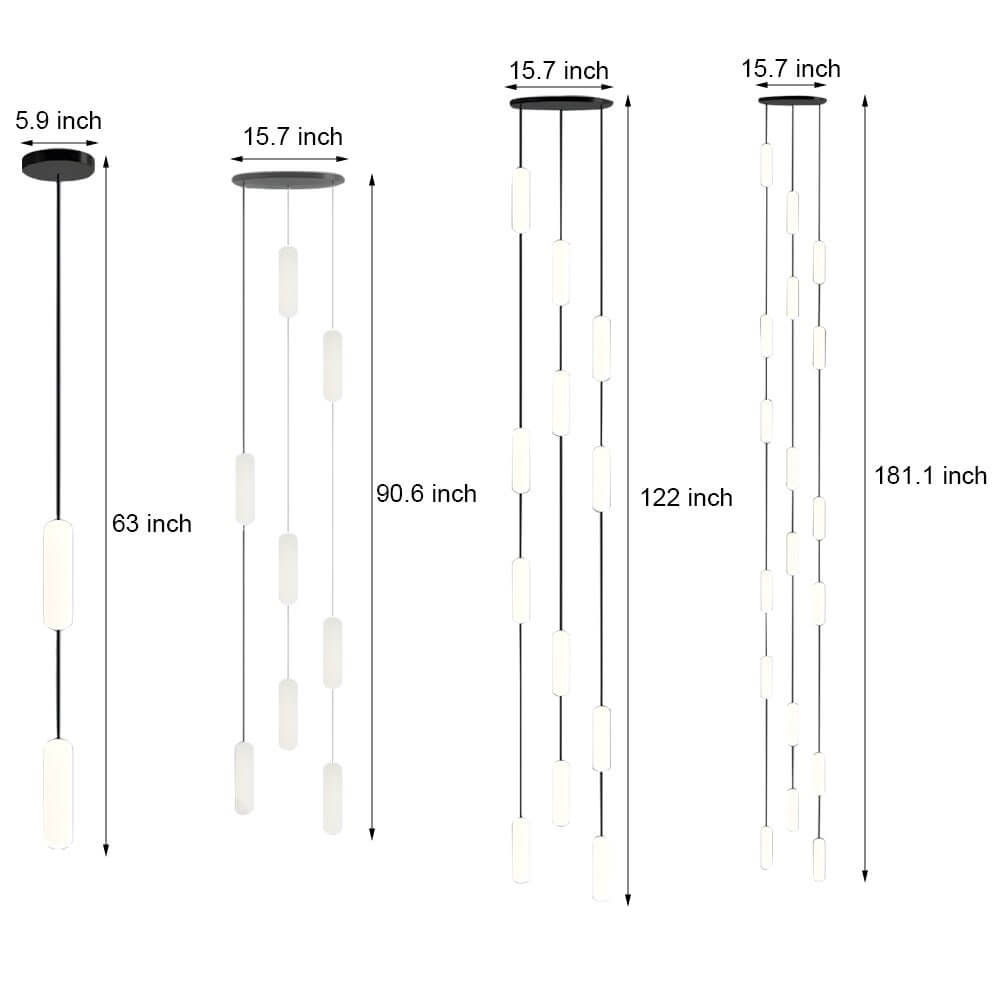 WINTERBOURNE WHITE TUBE MULTI-LIGHT STAIRCASE LUMINAIRE
