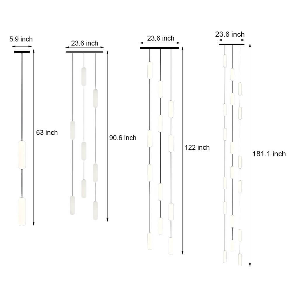 WINTERBOURNE WHITE TUBE MULTI-LIGHT STAIRCASE LUMINAIRE