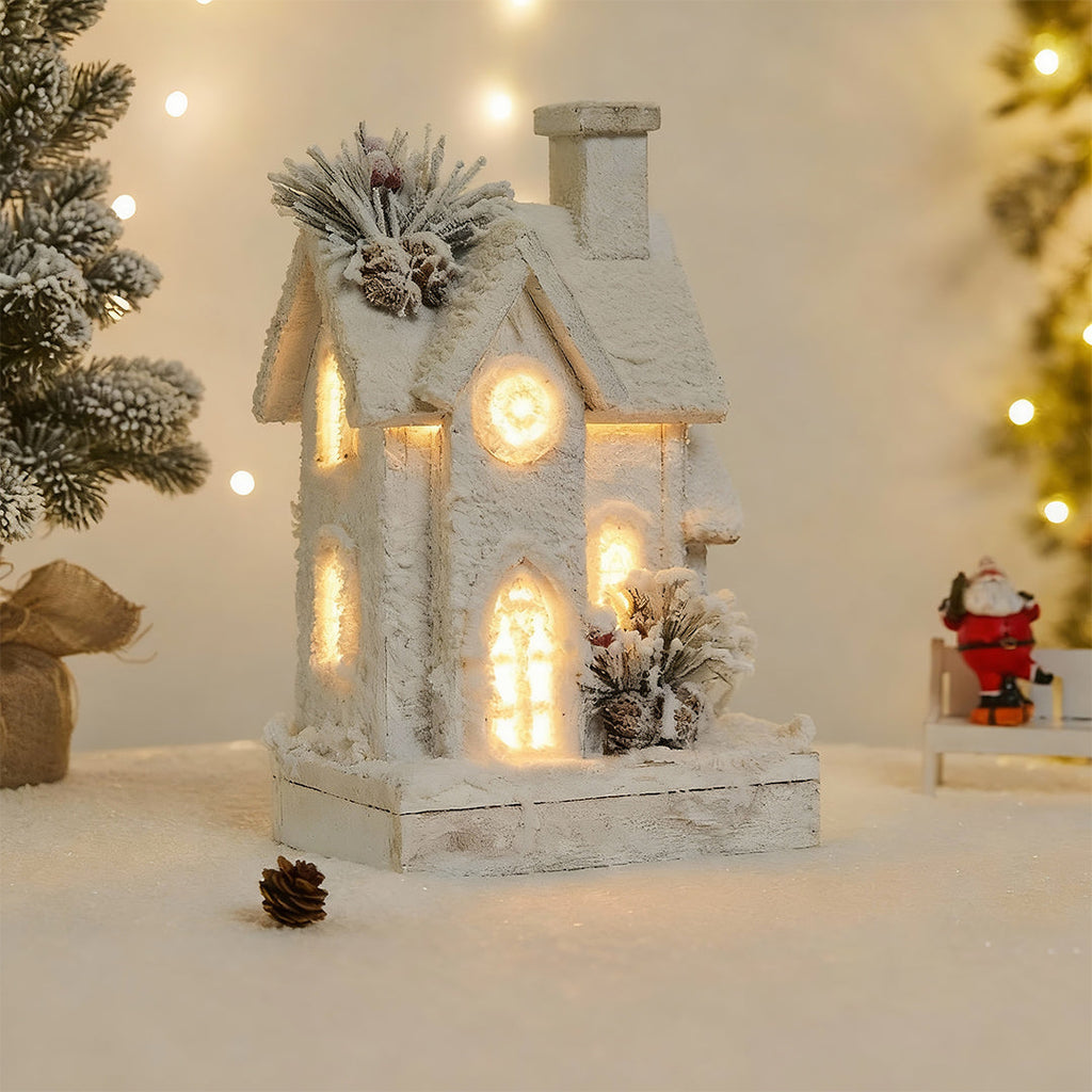 WINTERGLOW VILLAGE LUMINAIRE WITH SNOWY SCENE