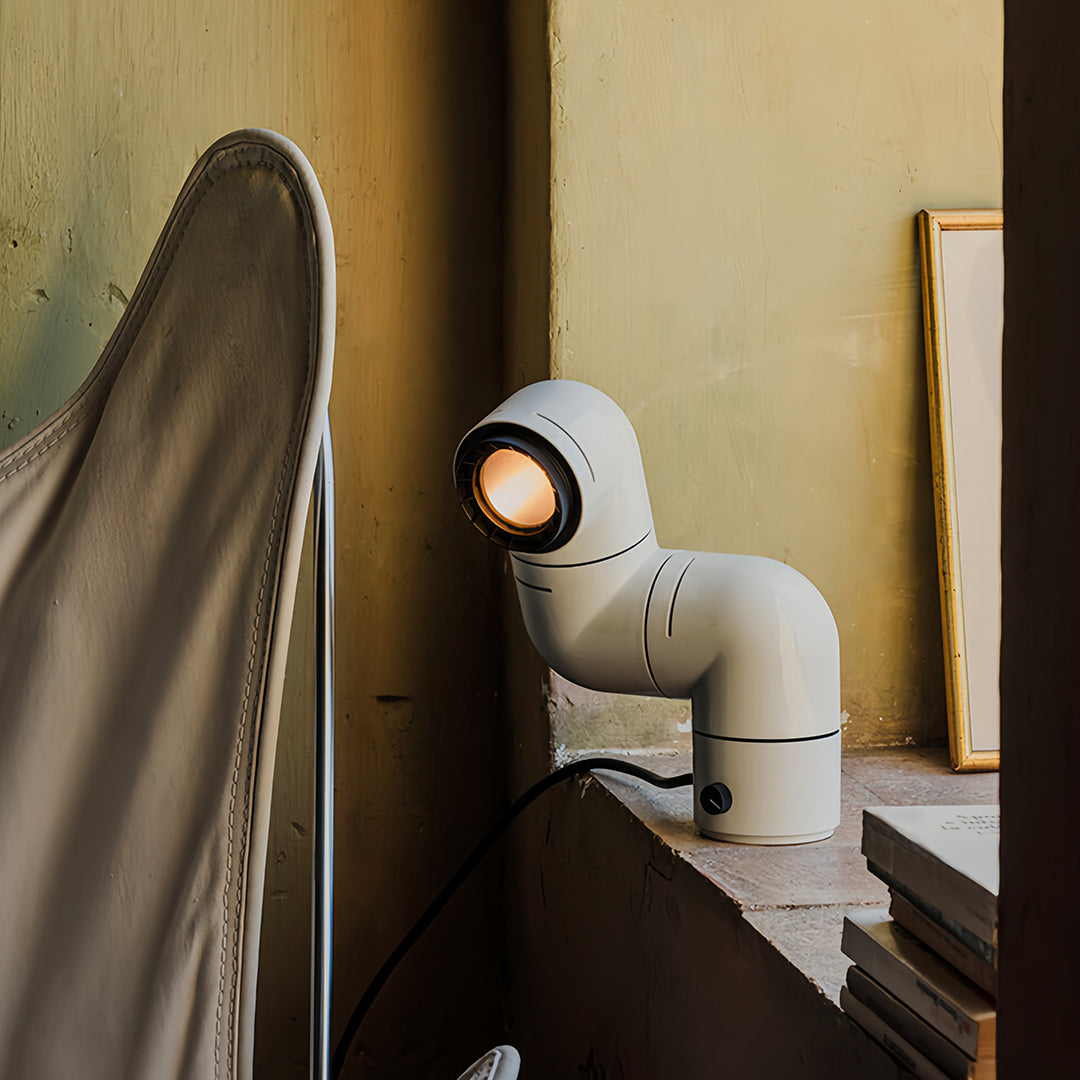 WINTHROP INDUSTRIAL PIPE ROTATING TABLE LAMP