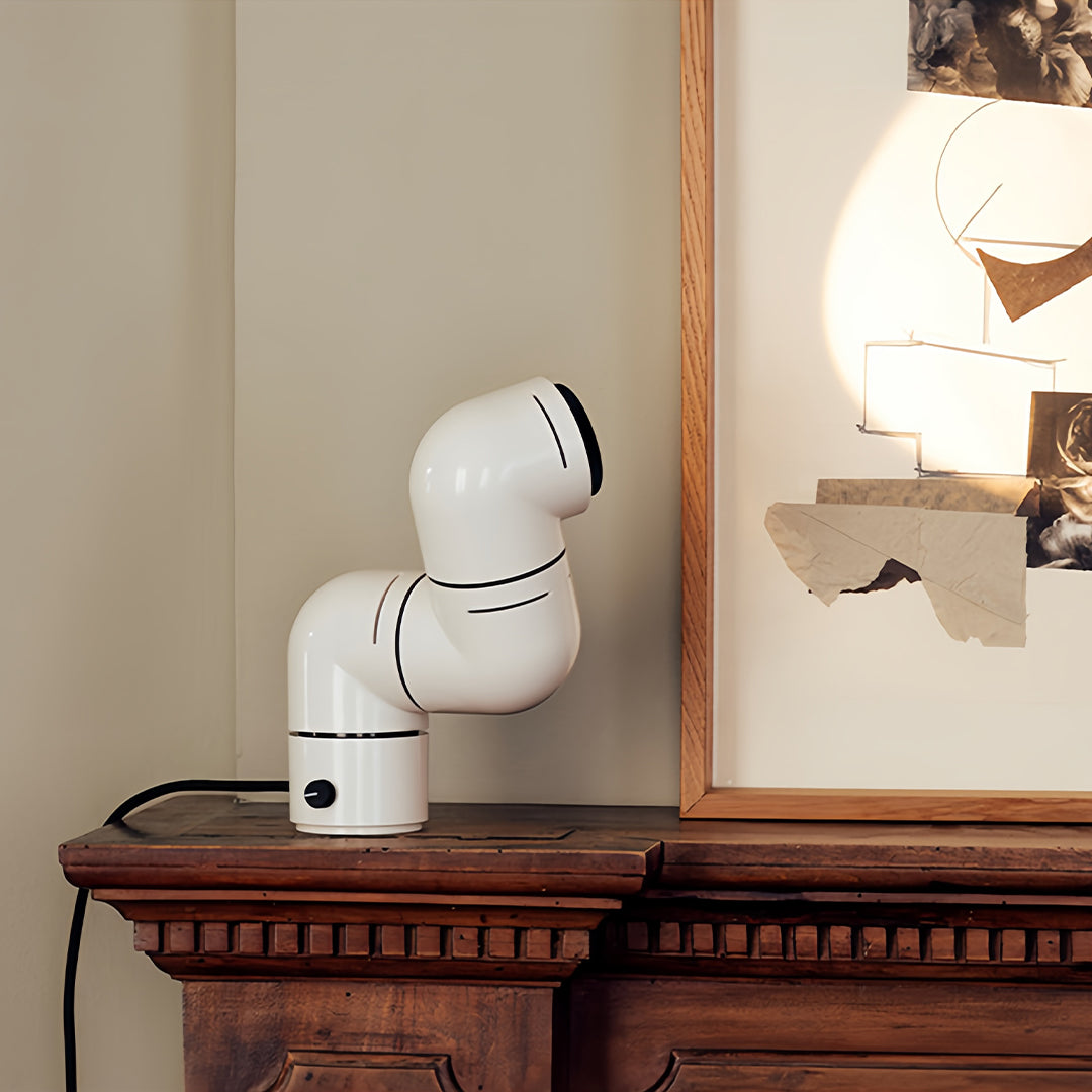 WINTHROP INDUSTRIAL PIPE ROTATING TABLE LAMP