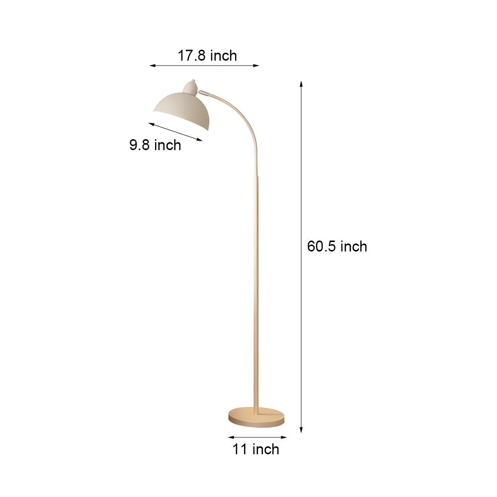 WINTERBOURNE WHITE ARC FLOOR LIGHT WITH DOME SHADE