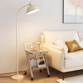 WINTERBOURNE WHITE ARC FLOOR LIGHT WITH DOME SHADE