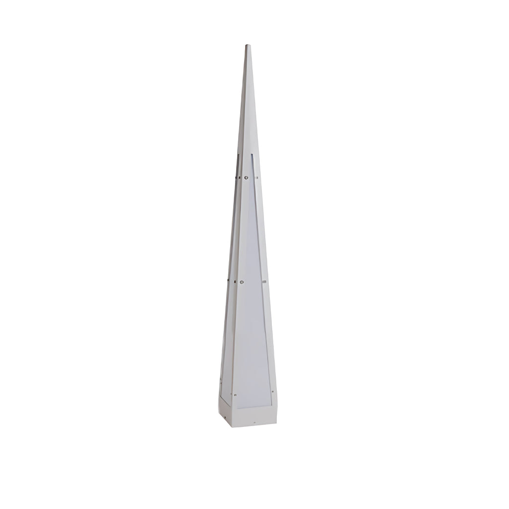 WINTHROP PYRAMIDAL STAINLESS STEEL FLOOR LAMP WITH WATER-RESISTANT DESIGN
