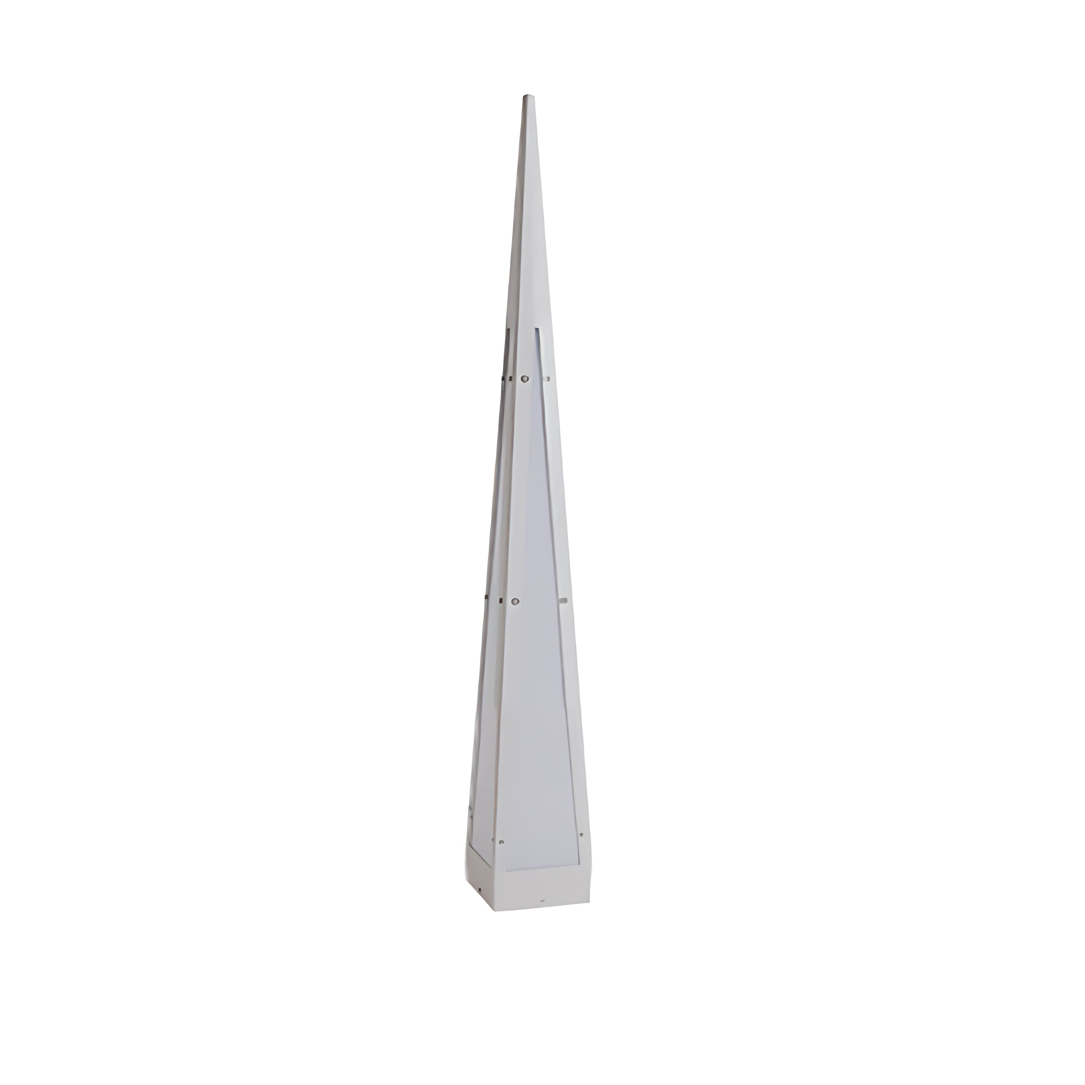WINTHROP PYRAMIDAL STAINLESS STEEL FLOOR LAMP WITH WATER-RESISTANT DESIGN