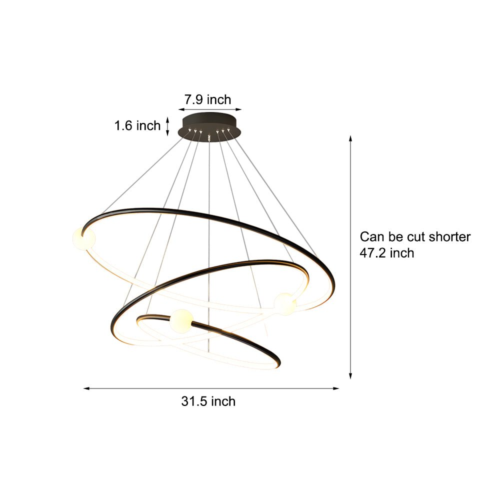 RAVENSHIRE MODERN RINGED LED PENDANT LIGHT
