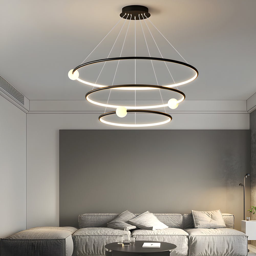 RAVENSHIRE MODERN RINGED LED PENDANT LIGHT