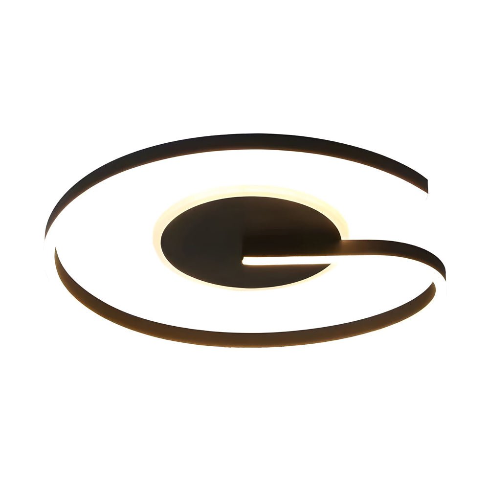 WHITBY MONOCHROME CIRCLE FLUSH MOUNT LED CEILING LANTERN