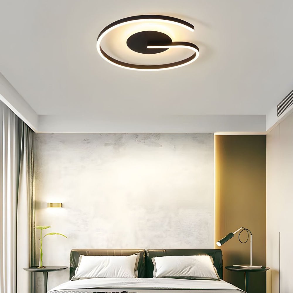 WHITBY MONOCHROME CIRCLE FLUSH MOUNT LED CEILING LANTERN