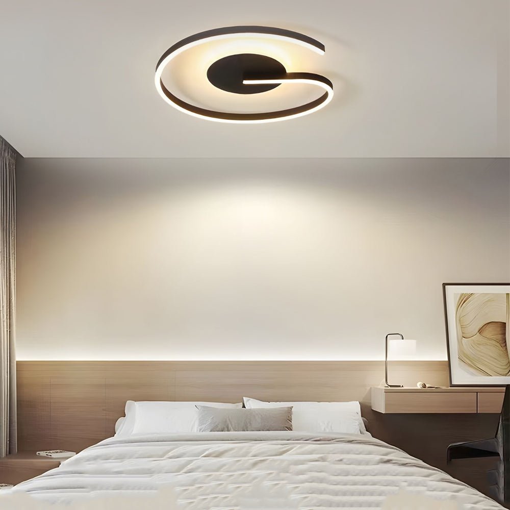 WHITBY MONOCHROME CIRCLE FLUSH MOUNT LED CEILING LANTERN