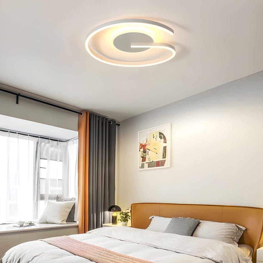 WHITBY MONOCHROME CIRCLE FLUSH MOUNT LED CEILING LANTERN
