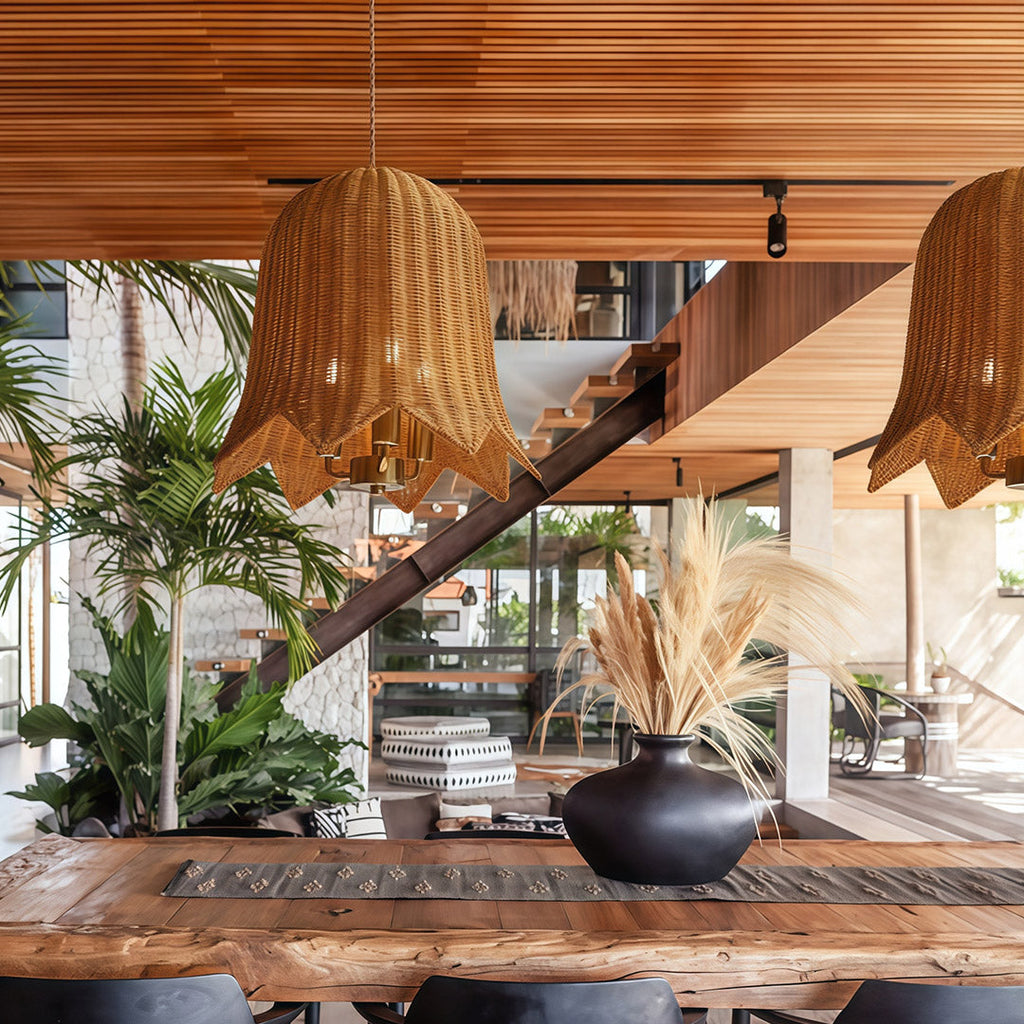 WINCHESTER WOVEN RATTAN CEILING LANTERN
