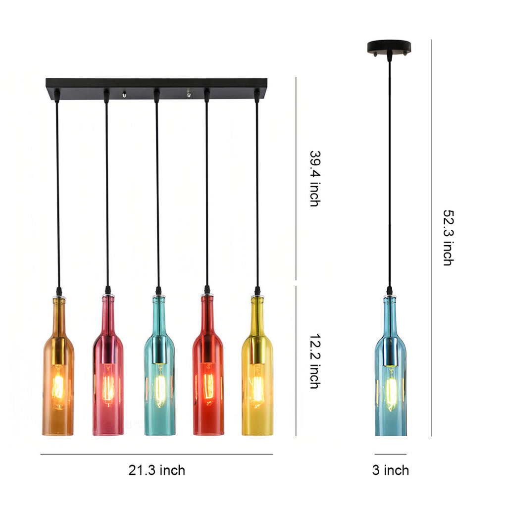 WINDSOR HUE VINTAGE GLASS WINE BOTTLE CEILING LANTERN