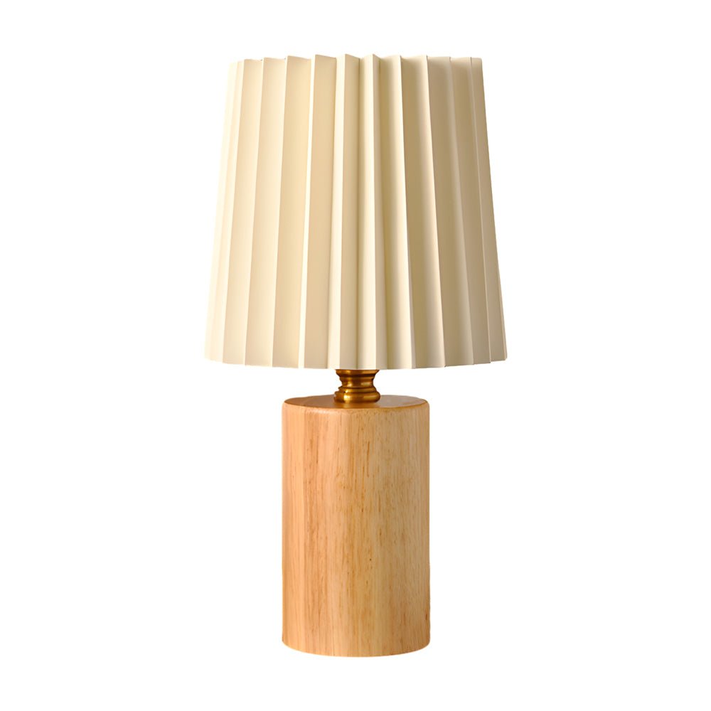 WINTHROP WOODEN LANTERN TABLE LIGHT WITH PLEATED EMPIRE SHADE