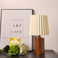 WINTHROP WOODEN LANTERN TABLE LIGHT WITH PLEATED EMPIRE SHADE