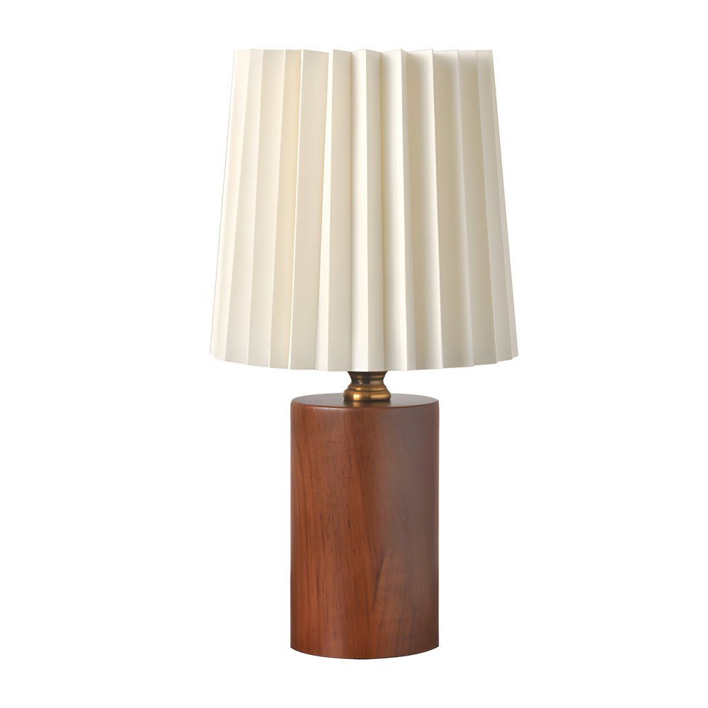 WINTHROP WOODEN LANTERN TABLE LIGHT WITH PLEATED EMPIRE SHADE