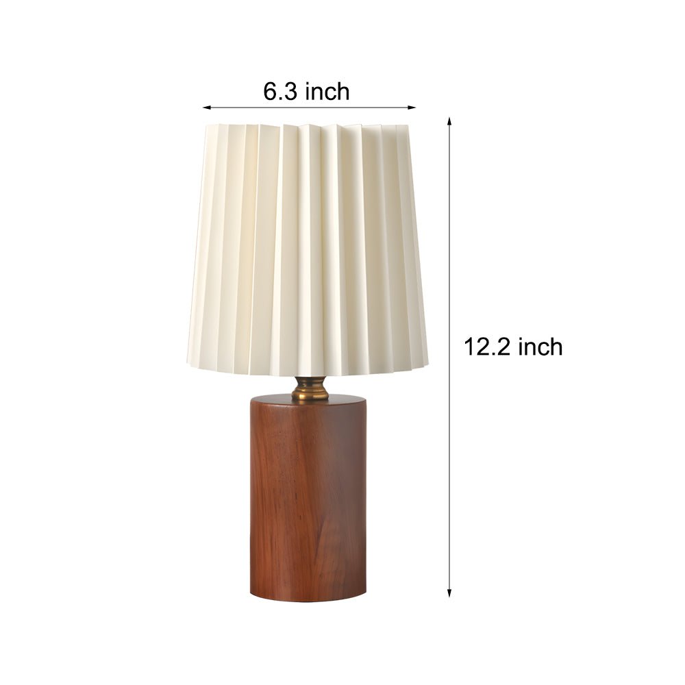 WINTHROP WOODEN LANTERN TABLE LIGHT WITH PLEATED EMPIRE SHADE