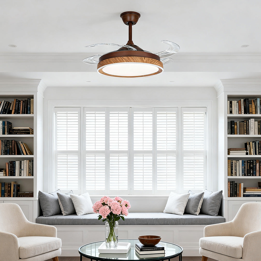 WINTERBOURNE WOODLAND CEILING FAN WITH QUAD LIGHTS