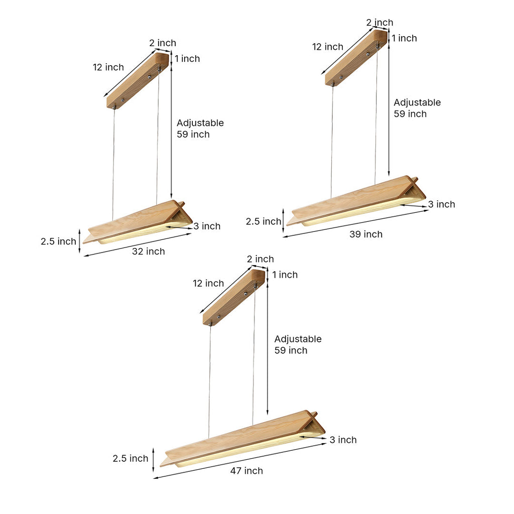 WINTHROP WOODEN SLIMLINE PENDANT WITH WHITE PVC SHADE