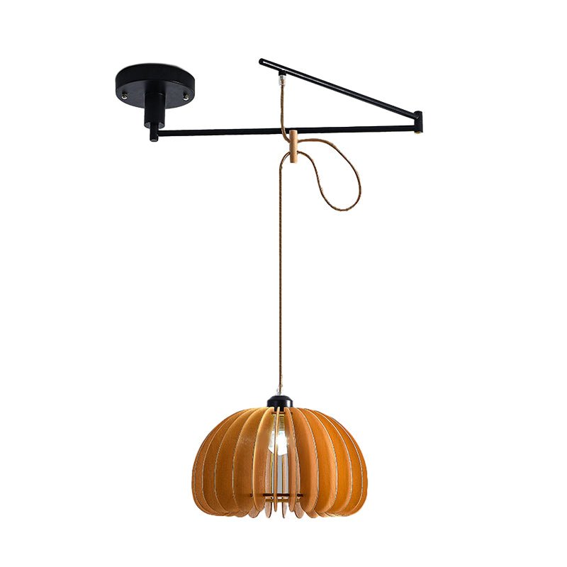 WINTHROP WOODEN SWING ARM CHANDELIER WITH TRIPLE DIMMING OPTIONS