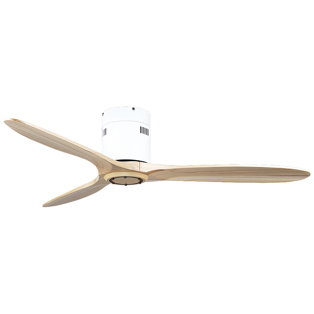 WINTERBOURNE WOODEN FLUSH MOUNT CEILING FAN WITH LIGHT AND SILENT DC MOTOR