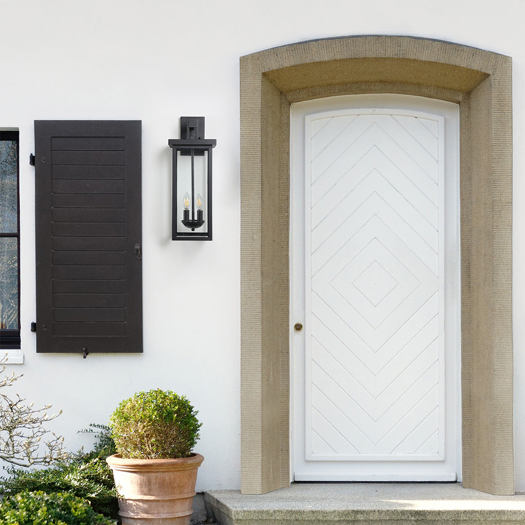 RAVENSHILL OUTDOOR COURTYARD LED WALL SCONCE - WEATHERPROOF BLACK FINISH