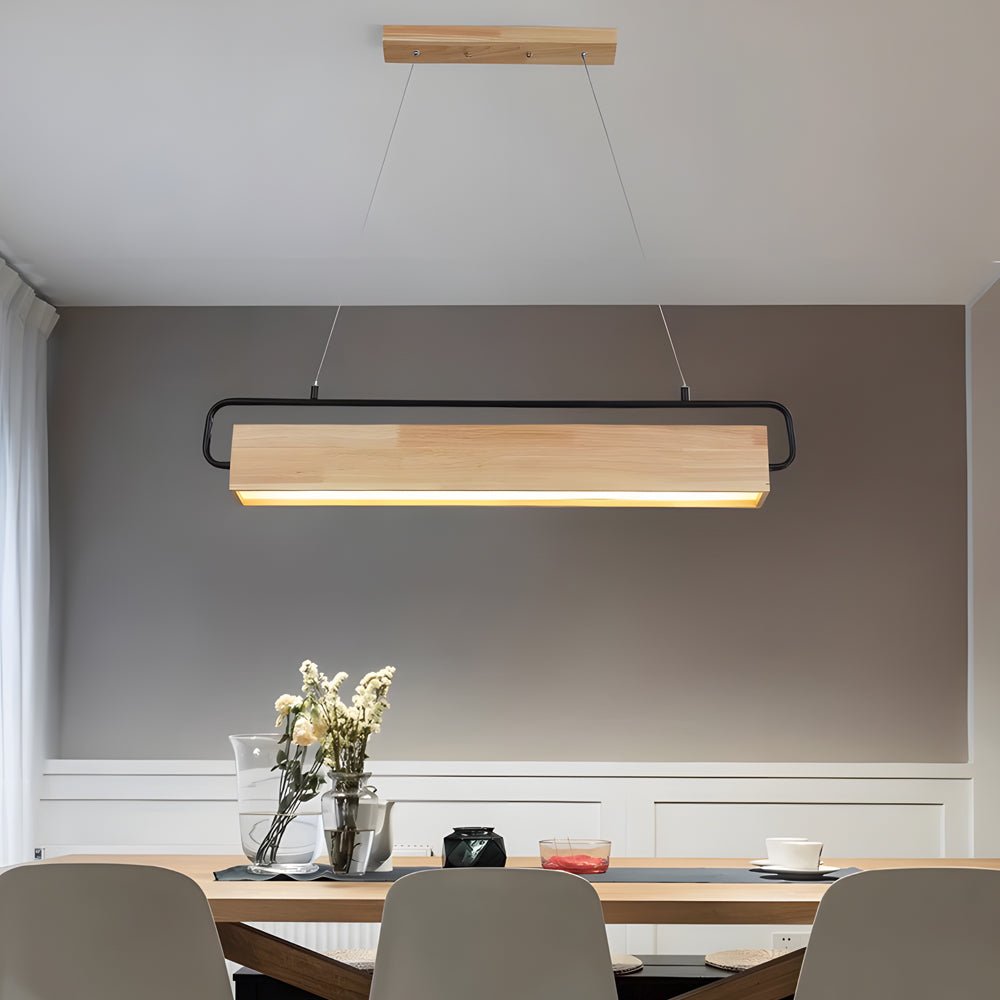WHITBY WOODEN RECTANGULAR LED DINING LIGHT