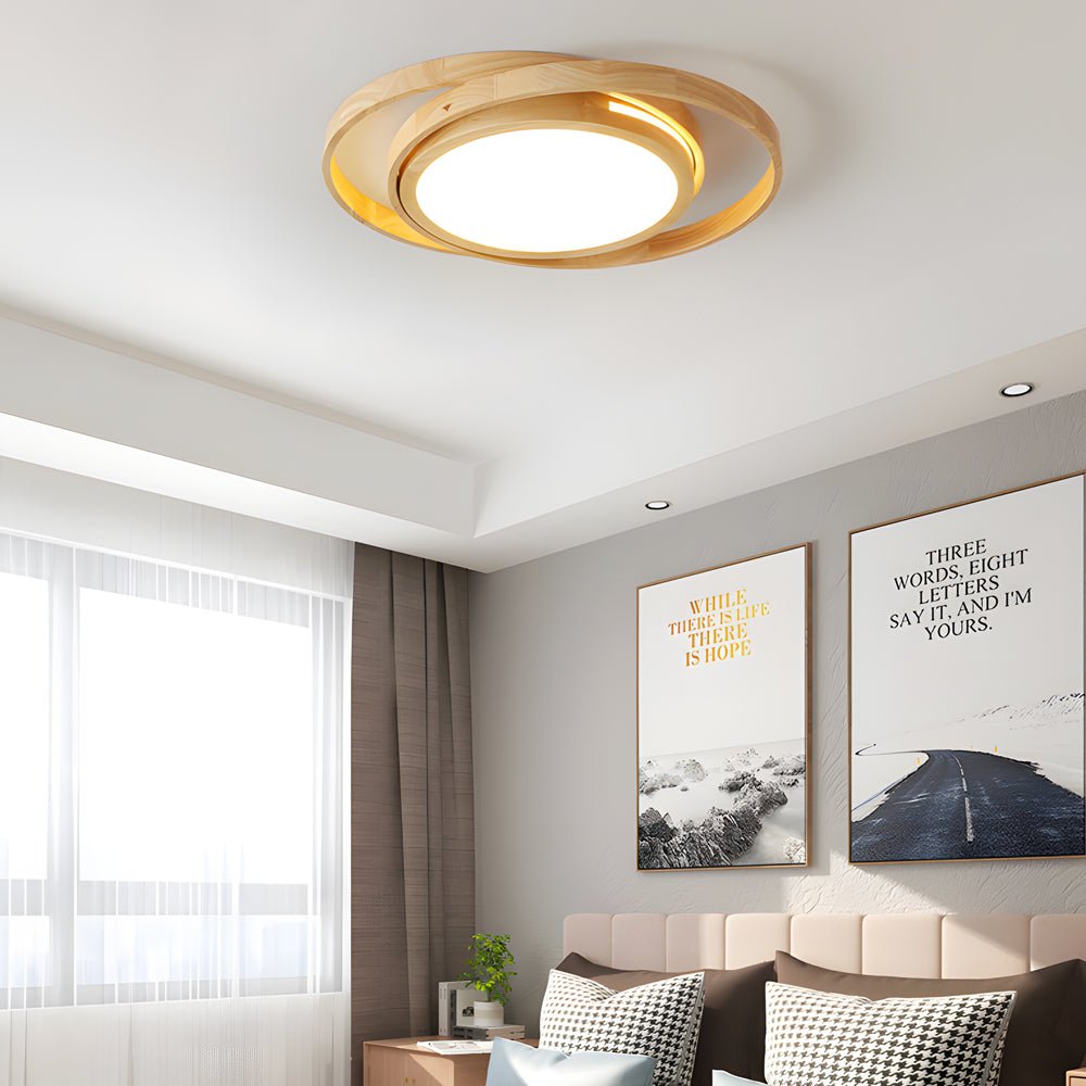 WINDSOR WOODEN OVAL LED CEILING LIGHT WITH ACRYLIC DIFFUSER