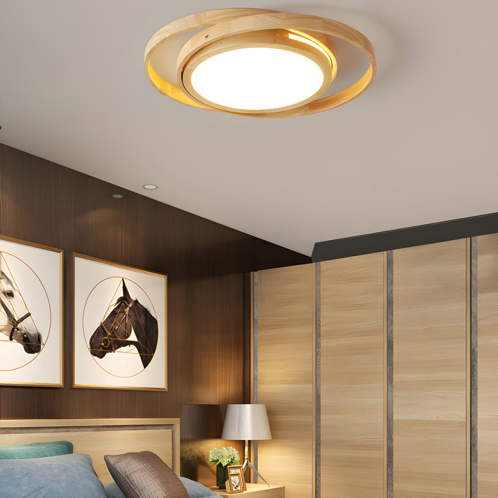 WINDSOR WOODEN OVAL LED CEILING LIGHT WITH ACRYLIC DIFFUSER
