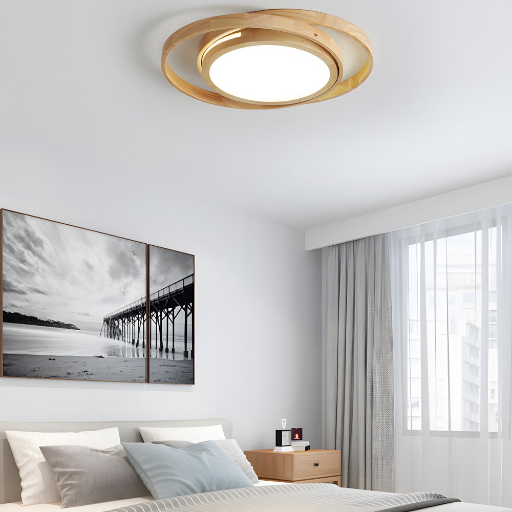 WINDSOR WOODEN OVAL LED CEILING LIGHT WITH ACRYLIC DIFFUSER